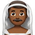 👰🏾‍♂️ man with veil: medium-dark skin tone display on Apple